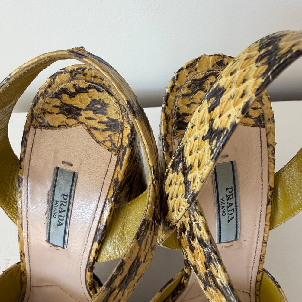 Prada Python Platform Sandal - EU40, us 8-9 - image 8
